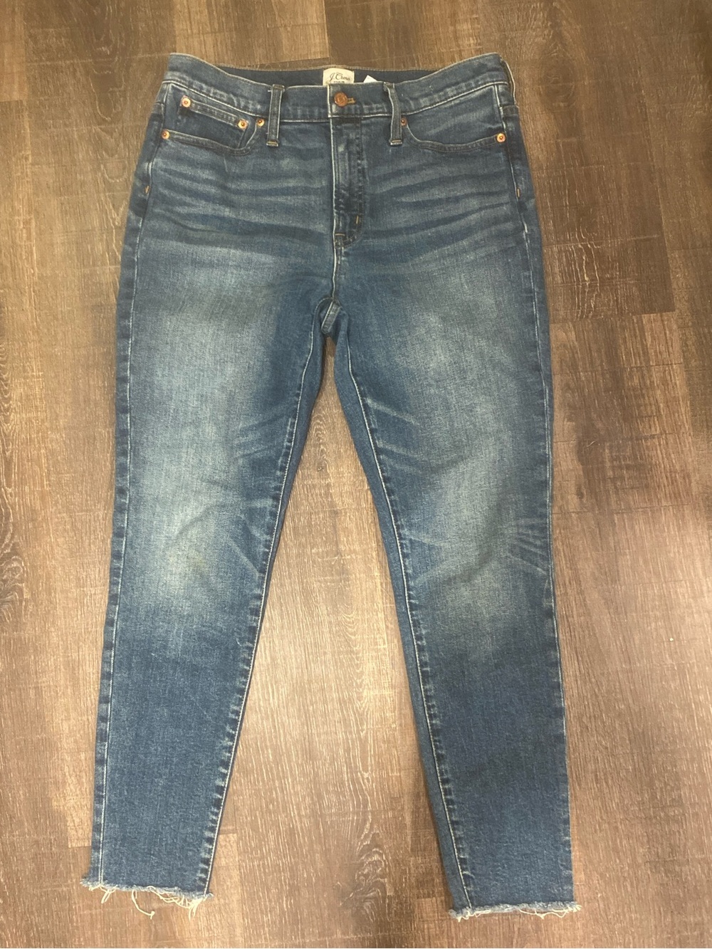 J. Crew 9 inch toothpick Medium Blue High-Rise Skinny Jeans